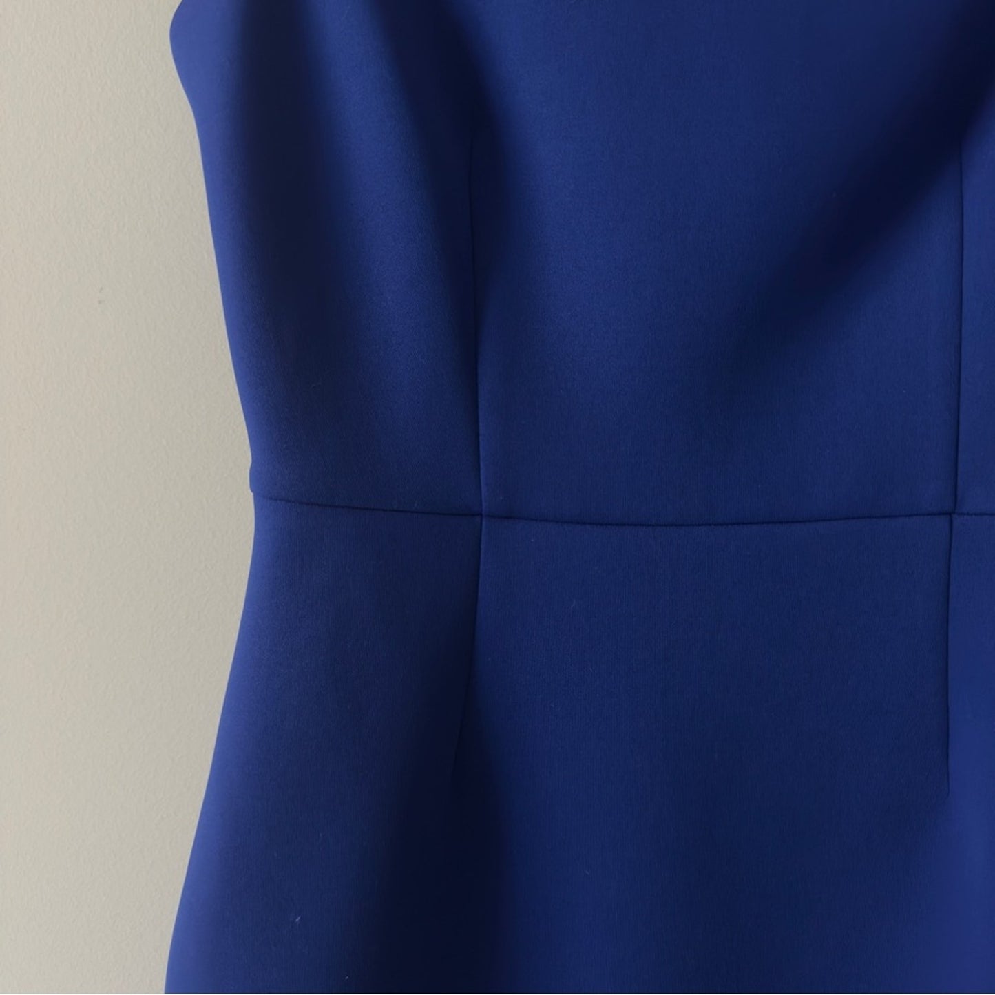 Calvin Klein Royal Blue Mini Pencil Dress Short Cap Sleeve Zip Up Solid Business