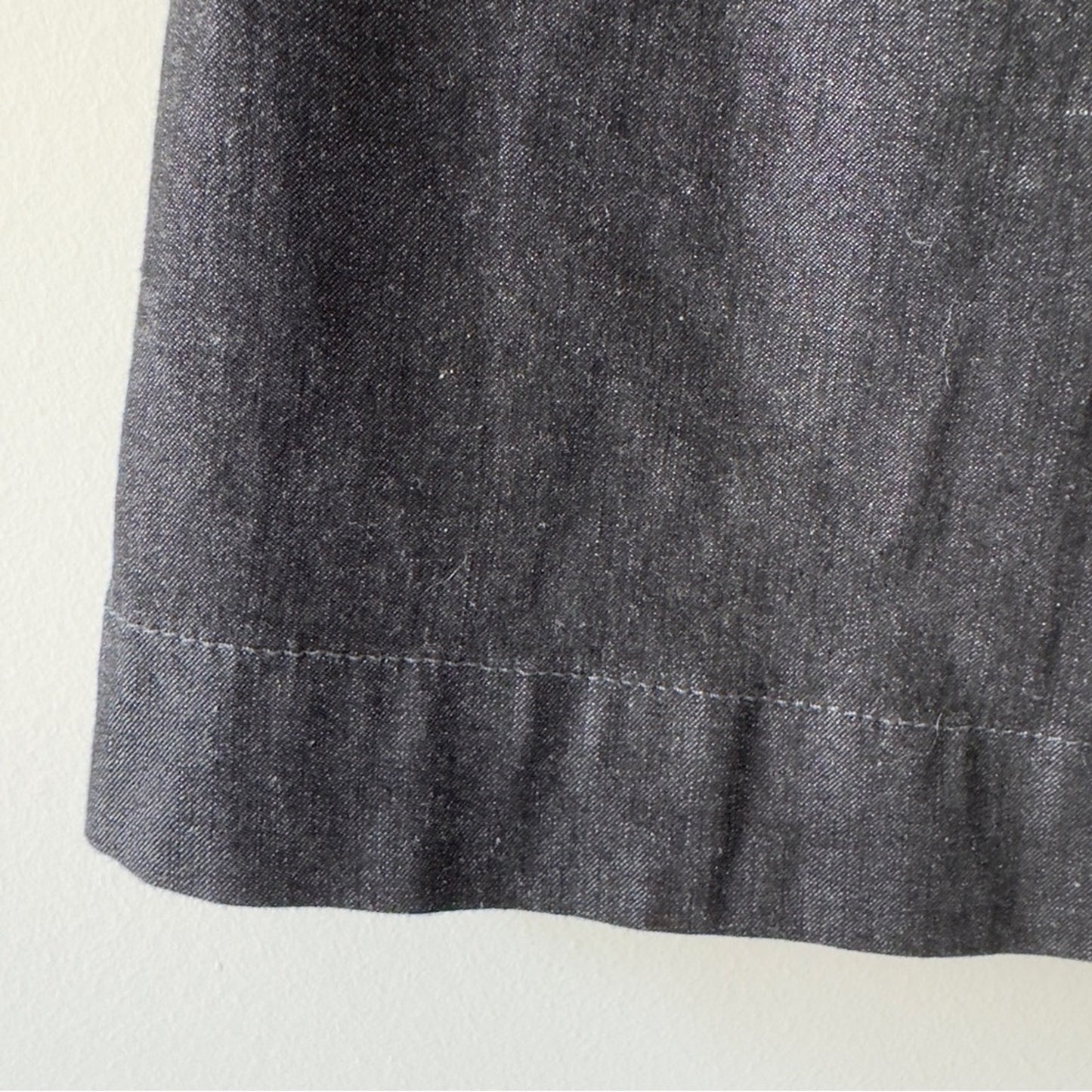 Eileen Fisher Charcoal A-Line Skirt Stretch Denim side zip zipper Jean cotton S