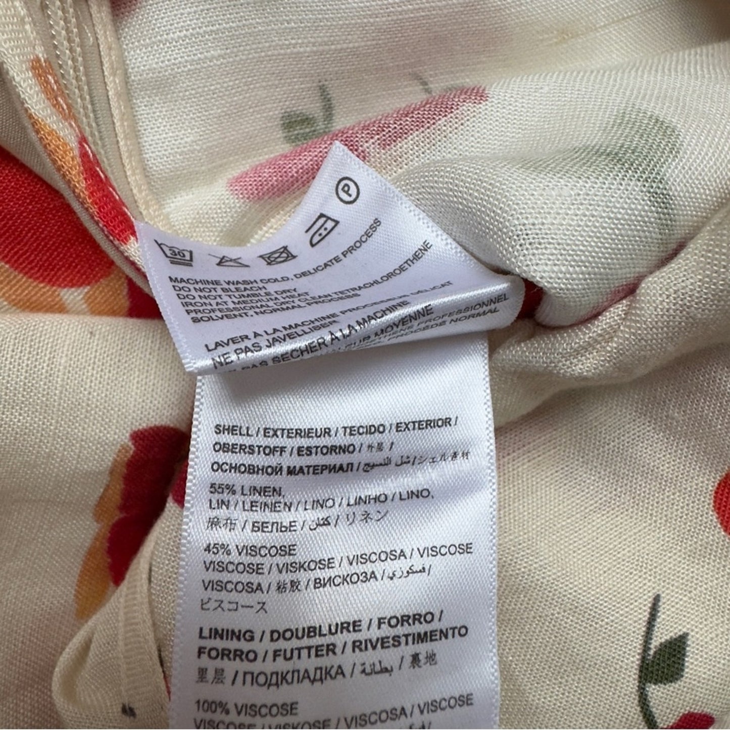 Farm Rio x Anthropologie Cherry Linen Blend Skort Bows Mini Skirt Shorts Zip Up