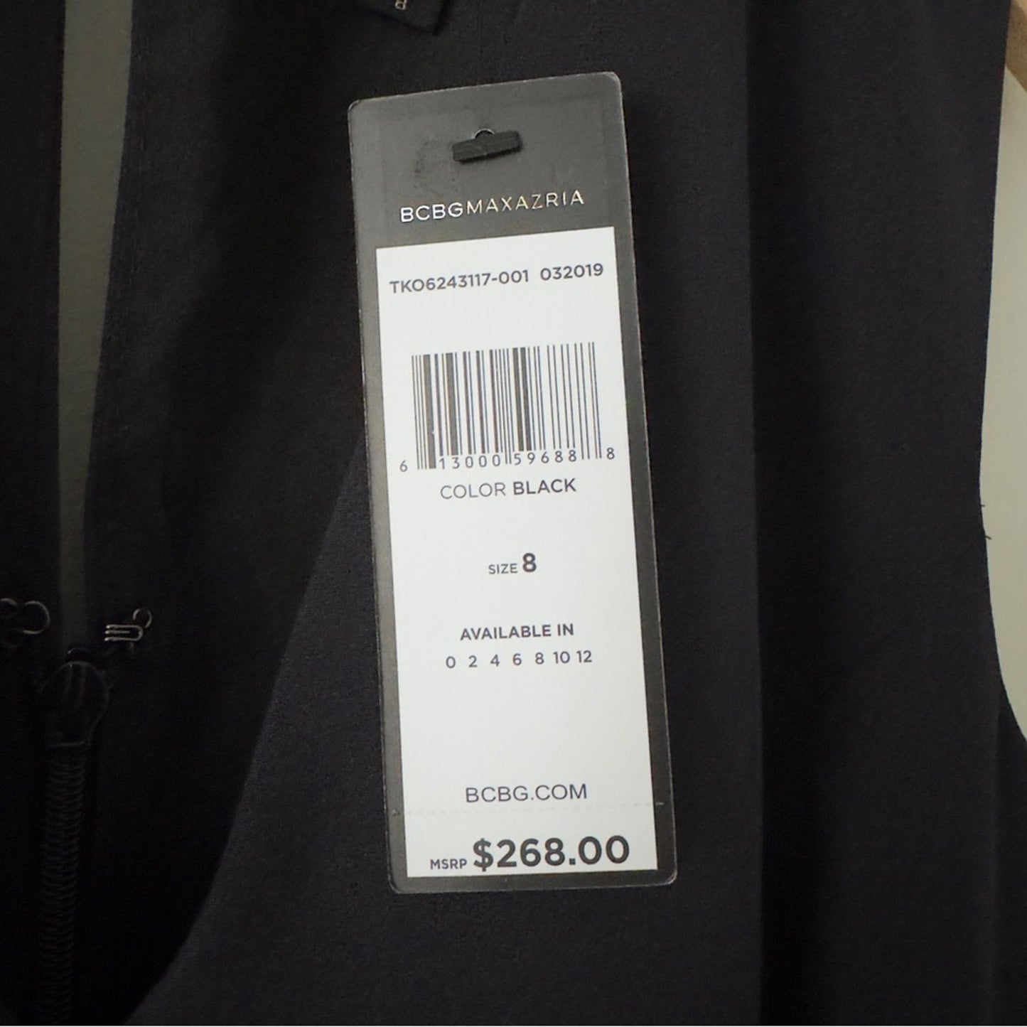 BCBGMaxAzria Black V-Neck Faux Wrap Mini Dress Sleeveless Solid Business casual