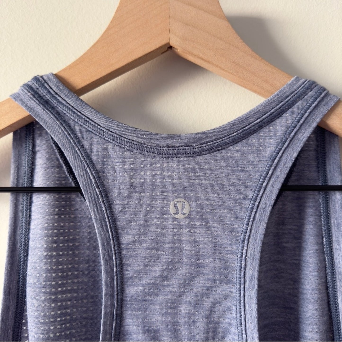 Lululemon Plank To Pike Tank in Heathered Twilight Blue / Twilight Blue Top logo