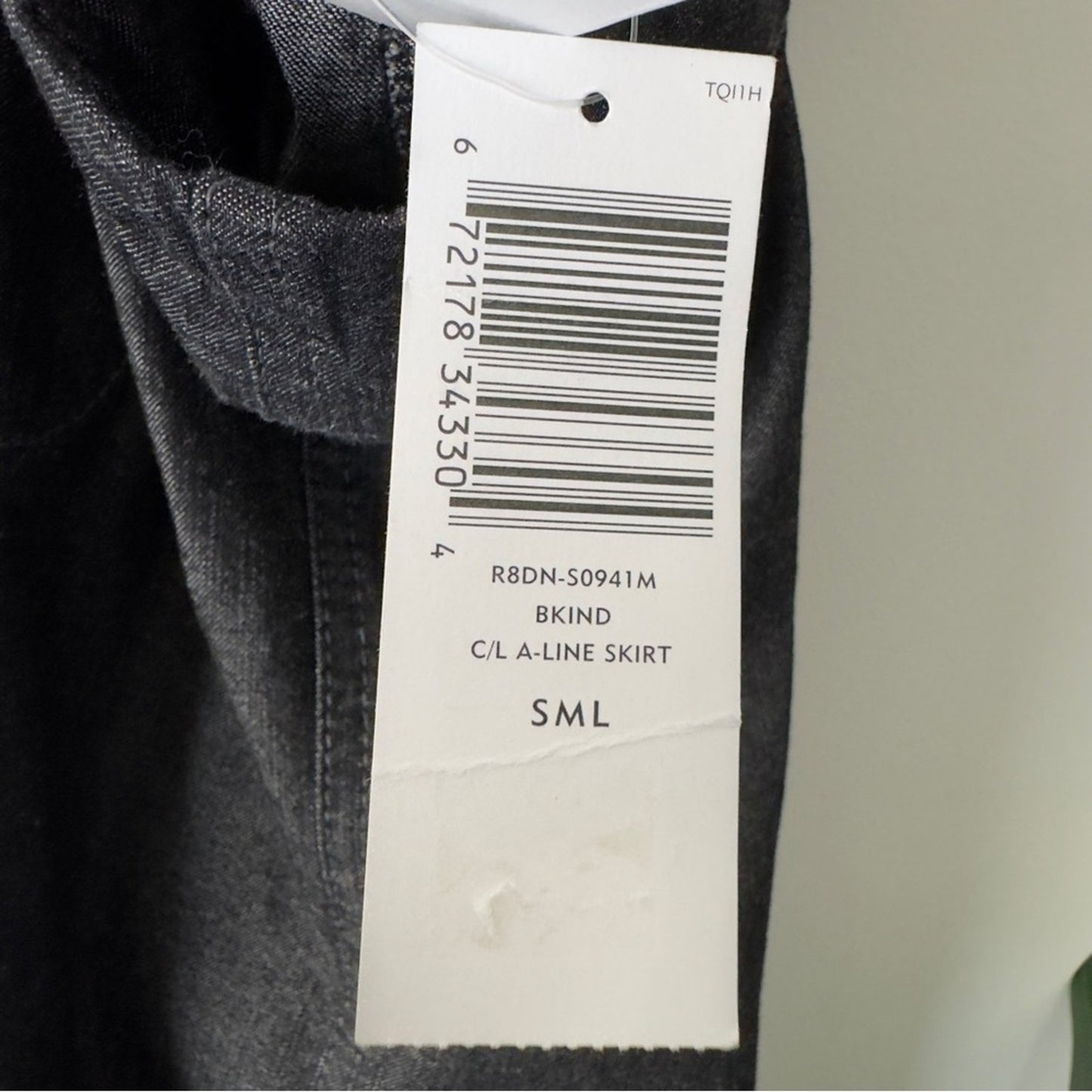 Eileen Fisher Charcoal A-Line Skirt Stretch Denim side zip zipper Jean cotton S