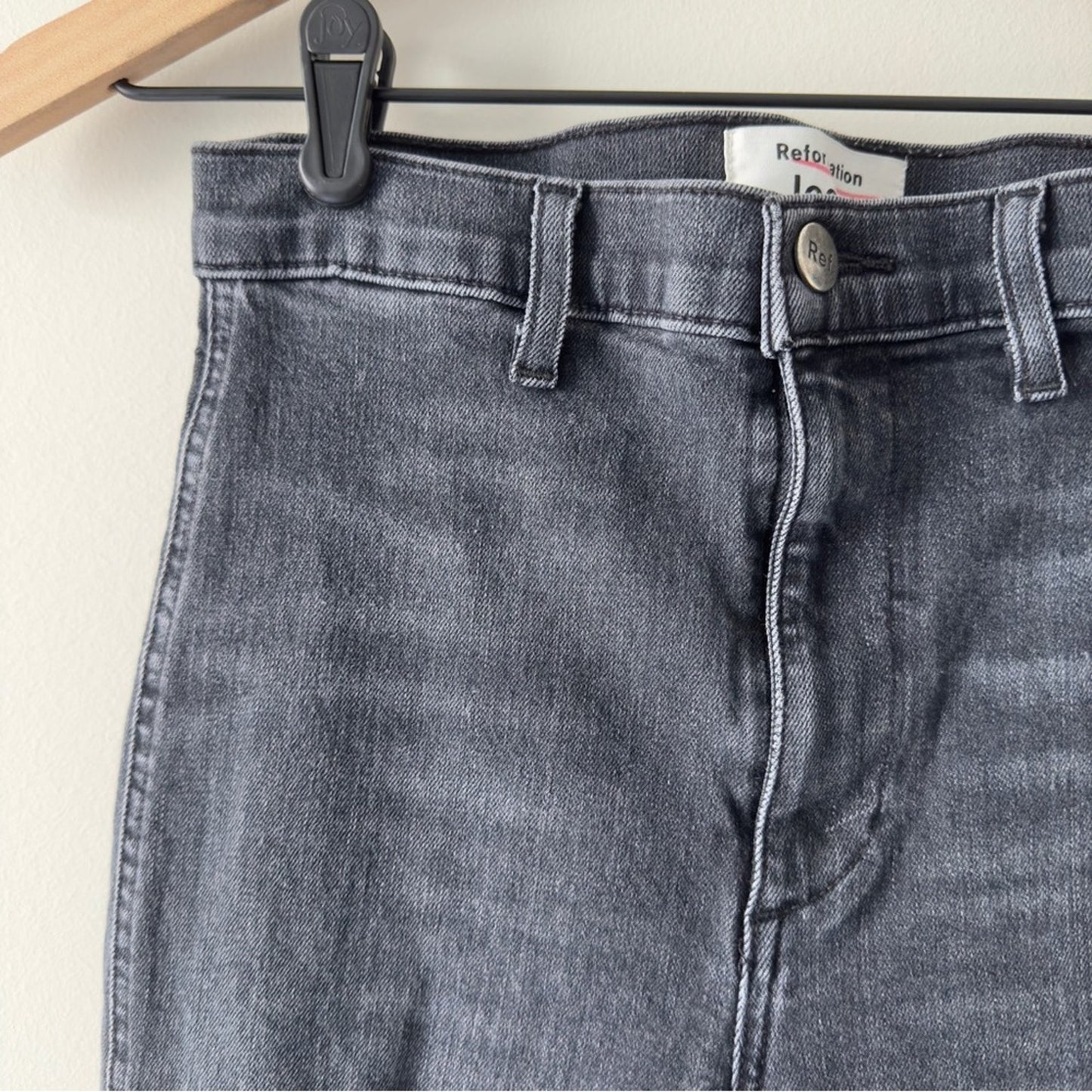 Reformation Jeans May High & Skinny in Washed Black Organic Cotton Made in USA