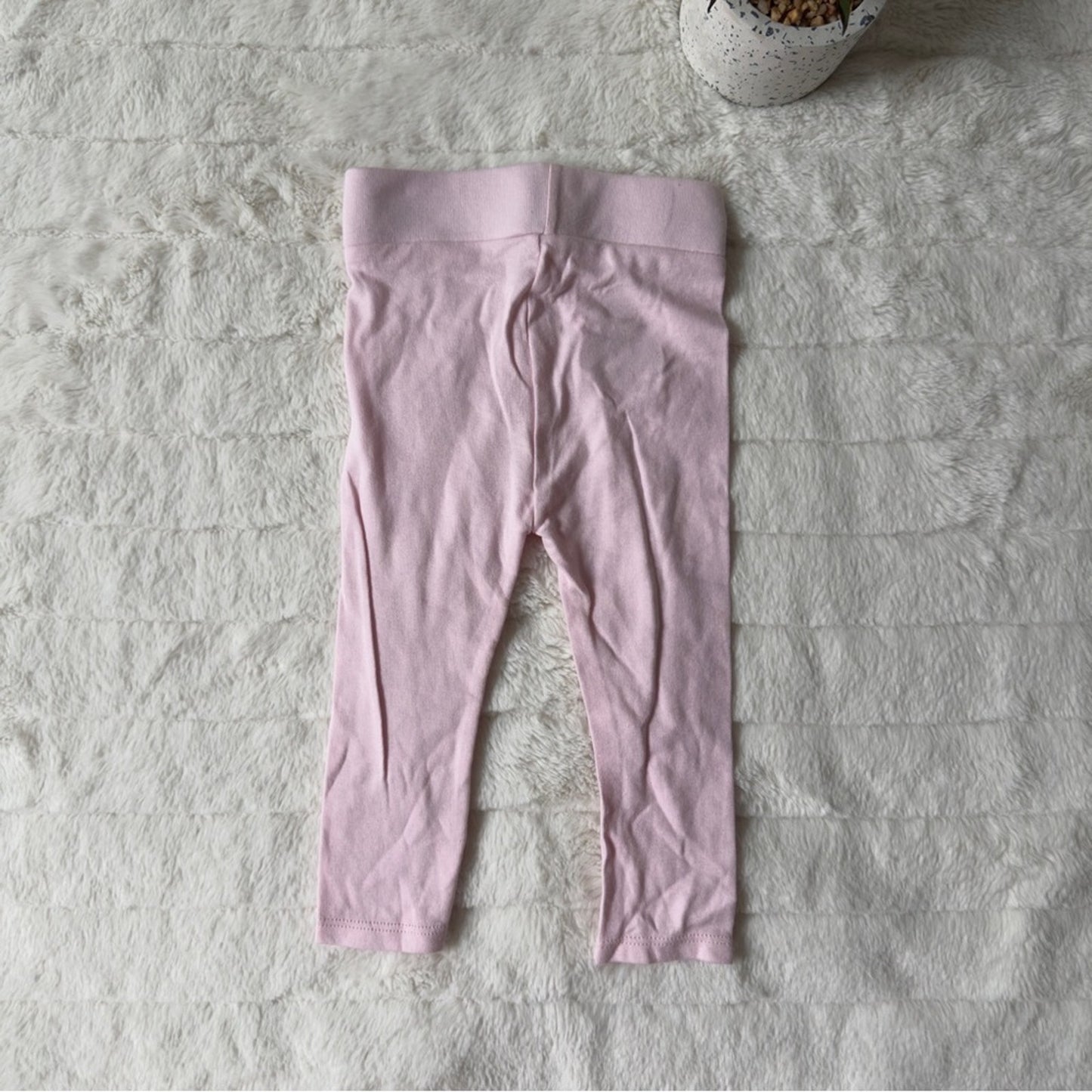 Wonder Nation Soft Pink baby Leggings cotton blend elastic waist solid 6-9months
