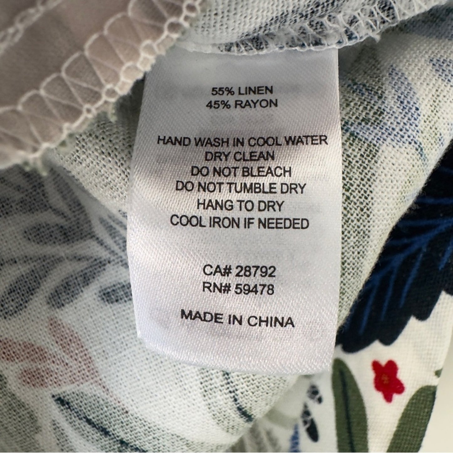 Joie Linen blend Green and Blue Leaf Print Women's Shorts rope tie drawstring 2