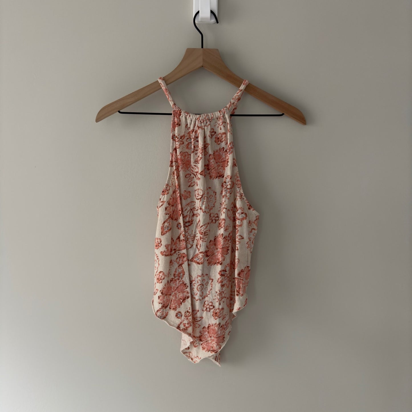 Free People We the Free Daisy Tank Tea Combo 100% Cotton Halter Floral Crop Side