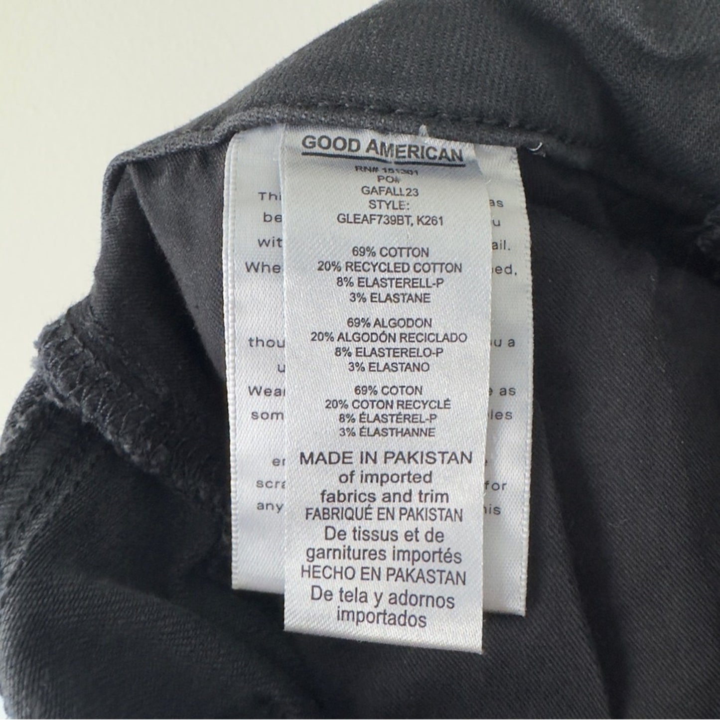 Good American Good Leg Button Fly High Rise Black Skinny Jeans Denim Classic NWT