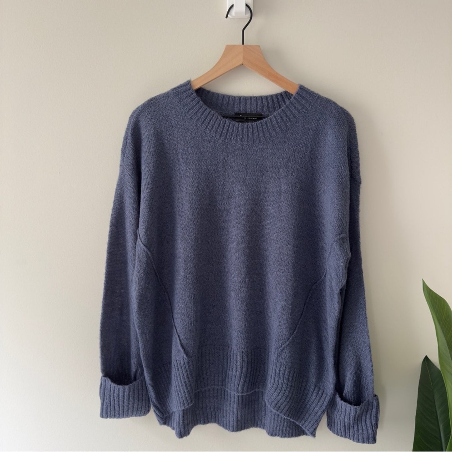 Express Cozy Blue Sweater Long Sleeve Cuffs Crew Neck Solid Fall Winter Casual S