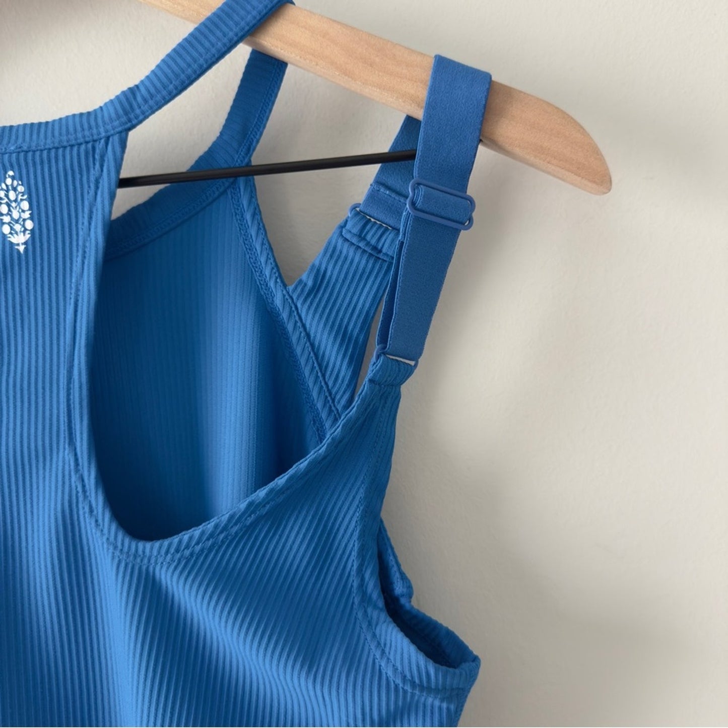 Free People FP Movement Back Roads Tank Top Blue Racerback Strappy ribbed active