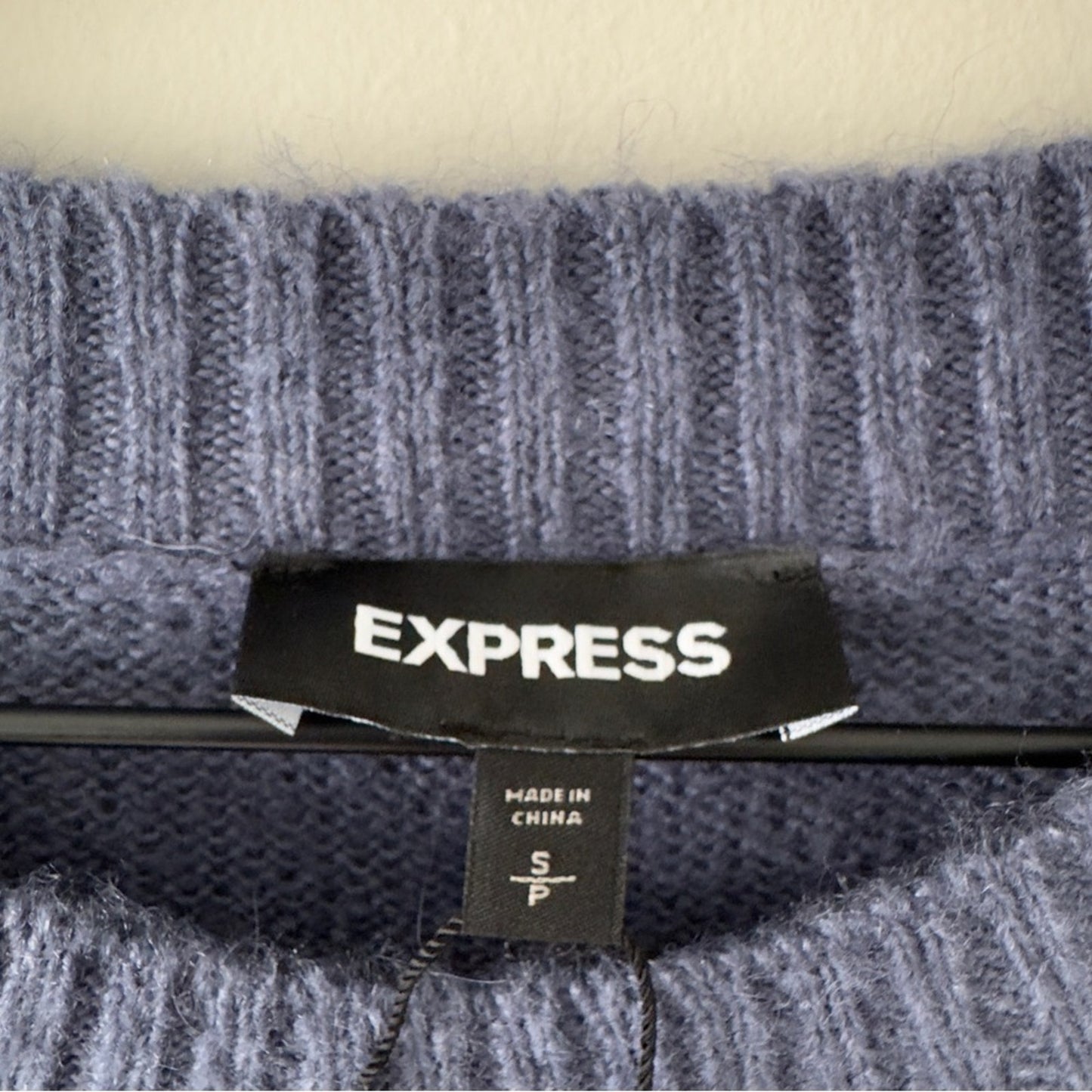 Express Cozy Blue Sweater Long Sleeve Cuffs Crew Neck Solid Fall Winter Casual S