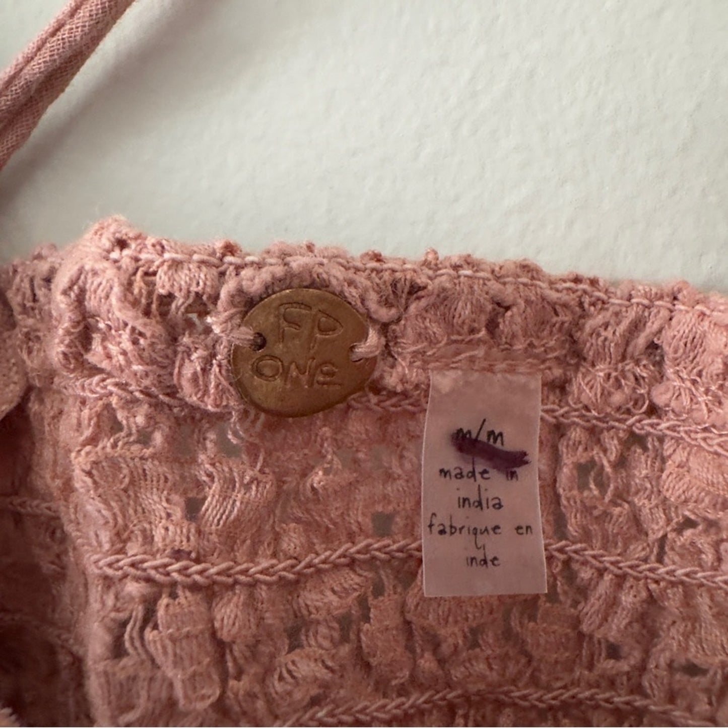 Free People FP One Adella Bralette Boho Lace Camisole Top Pink Rose bohemian M