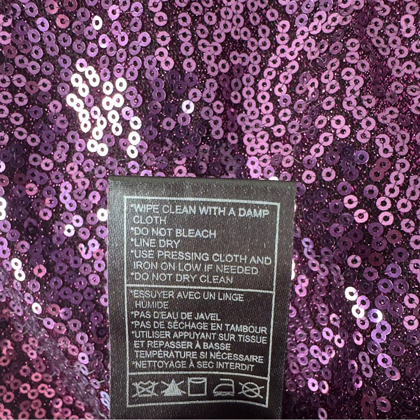 Betsey Johnson Purple Sequin spaghetti strap Sleeveless Bodycon mini Dress slit