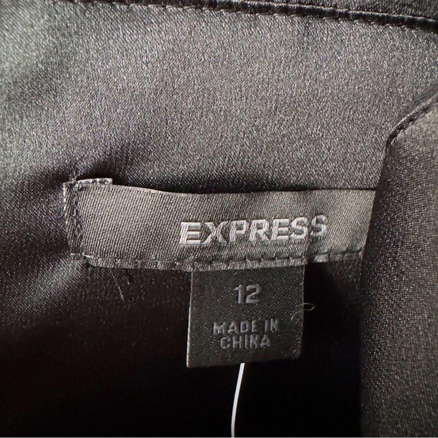 Express Vintage Y2K 100% Silk Shell Black V-Neck Mini Dress A-Line Sleeveless 12