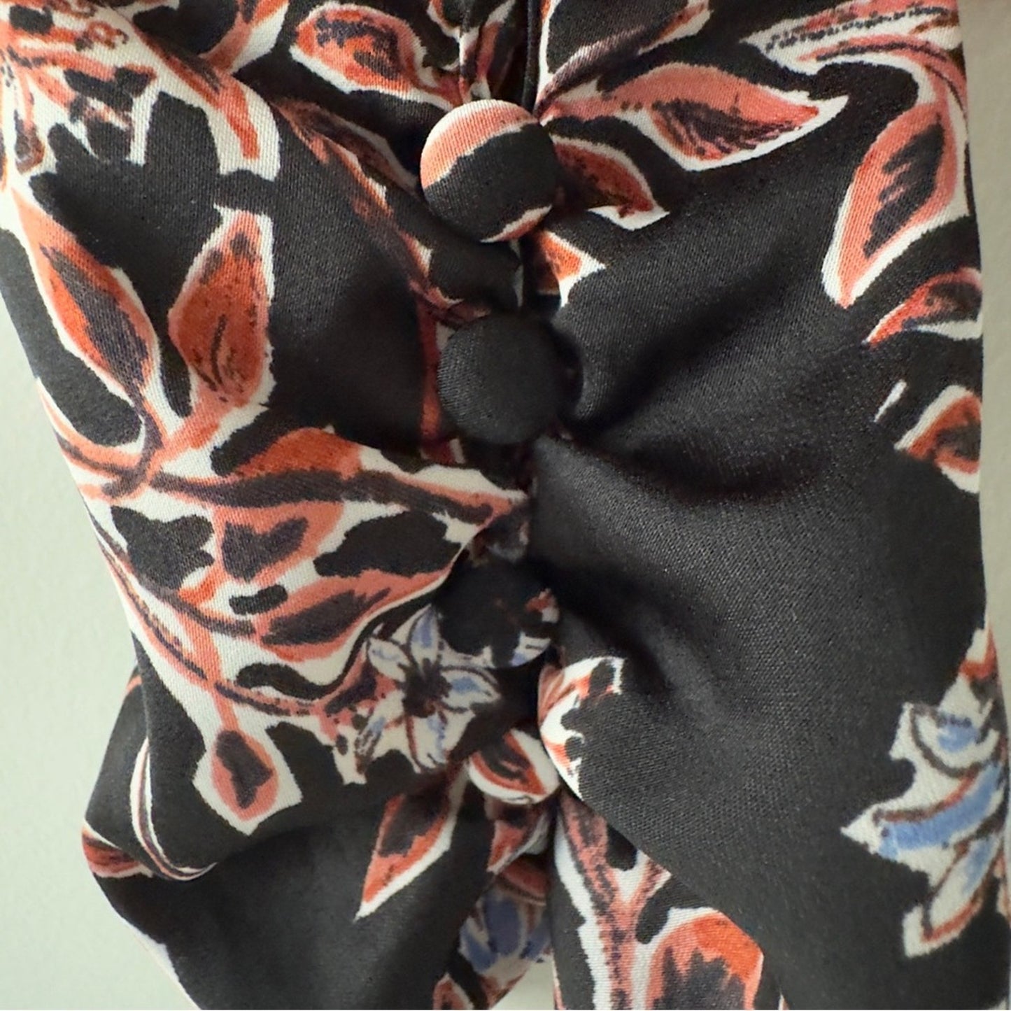 Free People Santiago Top Floral Cropped puff long sleeve buttons smocked ruched