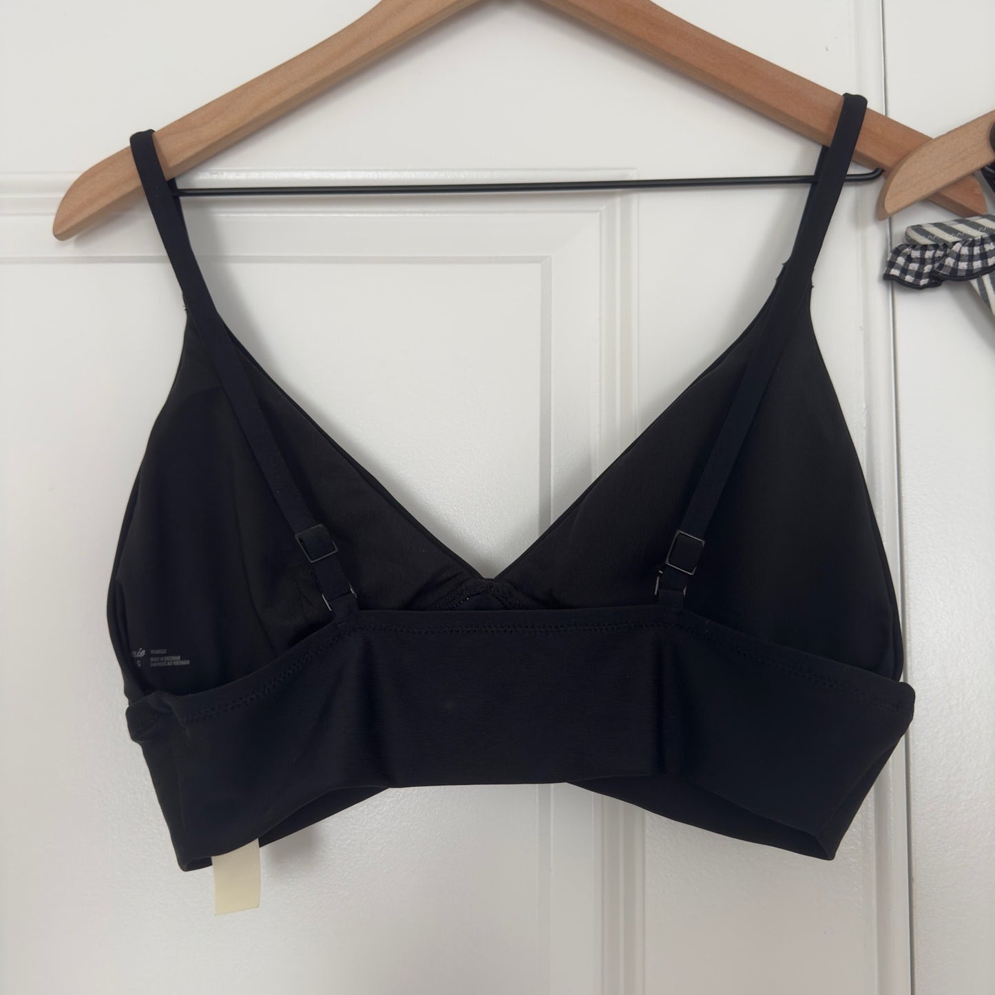 Aerie Bikini Swimsuit Set Triangle Top Striped Ruffle Bottom Black White Padding