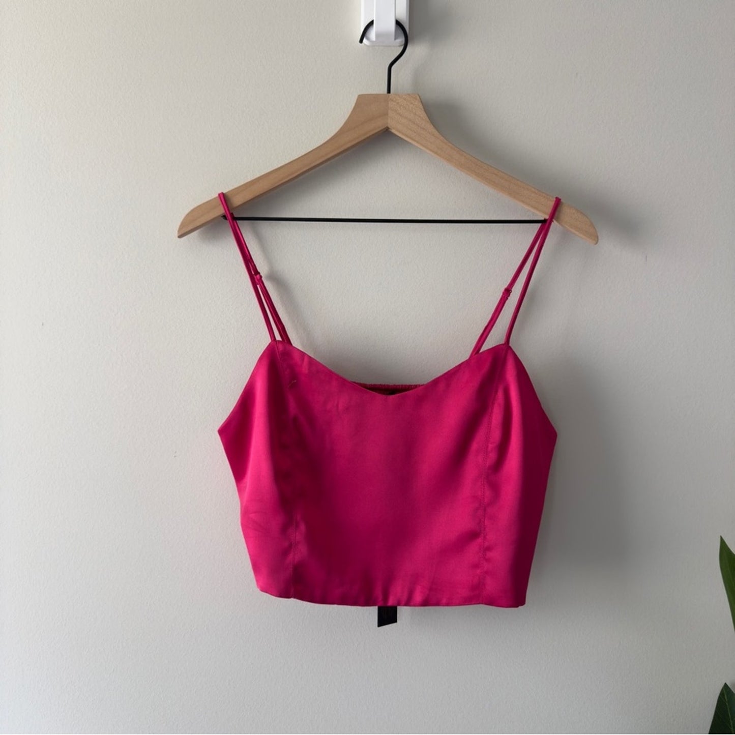 Revolve House of Harlow 1960 Pink Crop Camisole smocked back spaghetti straps L