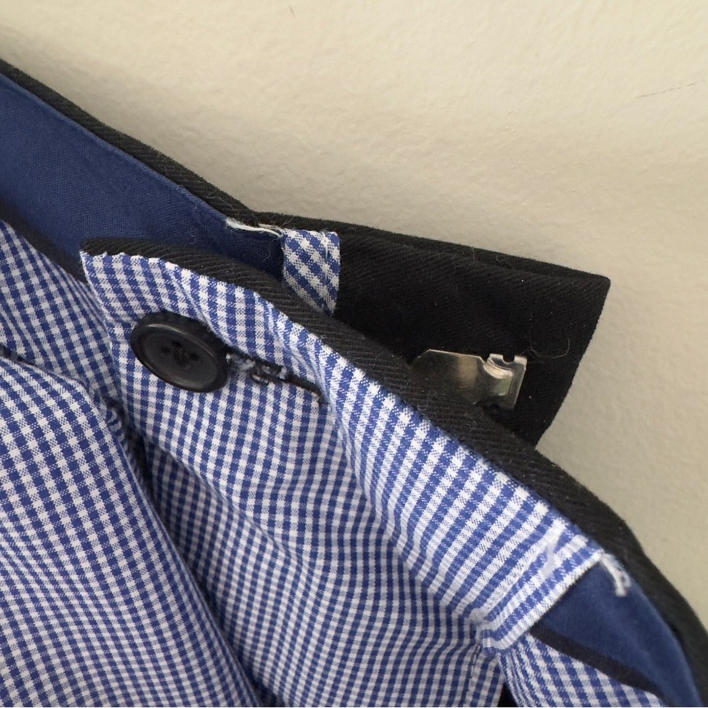 Banana Republic Non-Iron Tailored Fit Black Chinos Zip Hook & Eye Pockets Pants