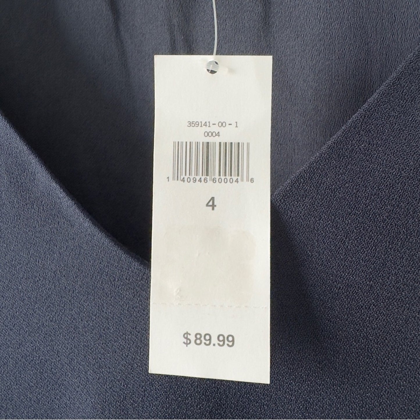 Banana Republic Navy Blue Ruffle Short Sleeves Dress crepe v-neck knee length 4