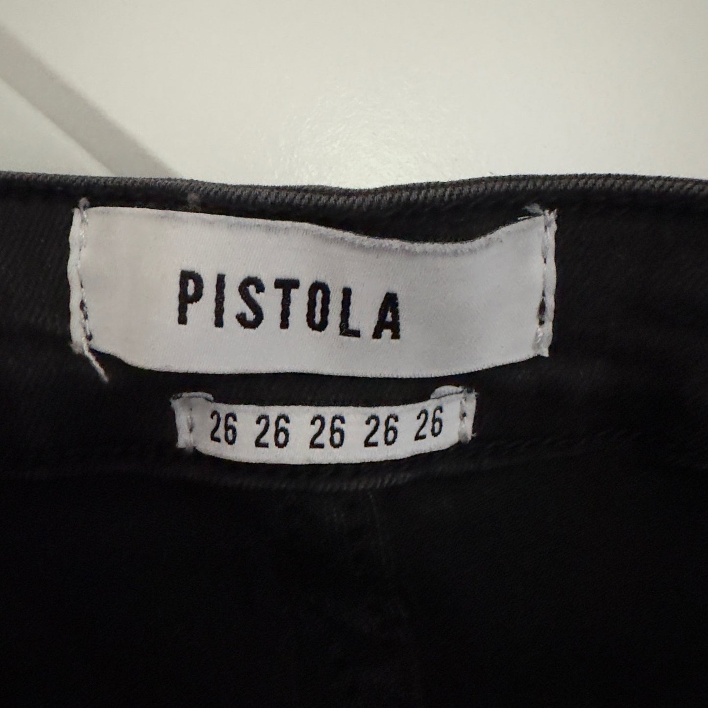 Pistola distressed raw hem skinny jeans charcoal Wash 5-pocket zip button ripped
