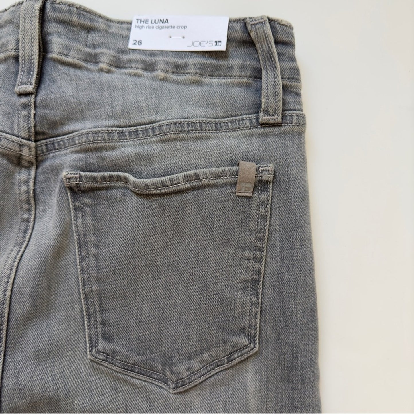 Joe’s The Luna High Rise Cigarette Crop Jeans Gray button fly skinny pockets NWT