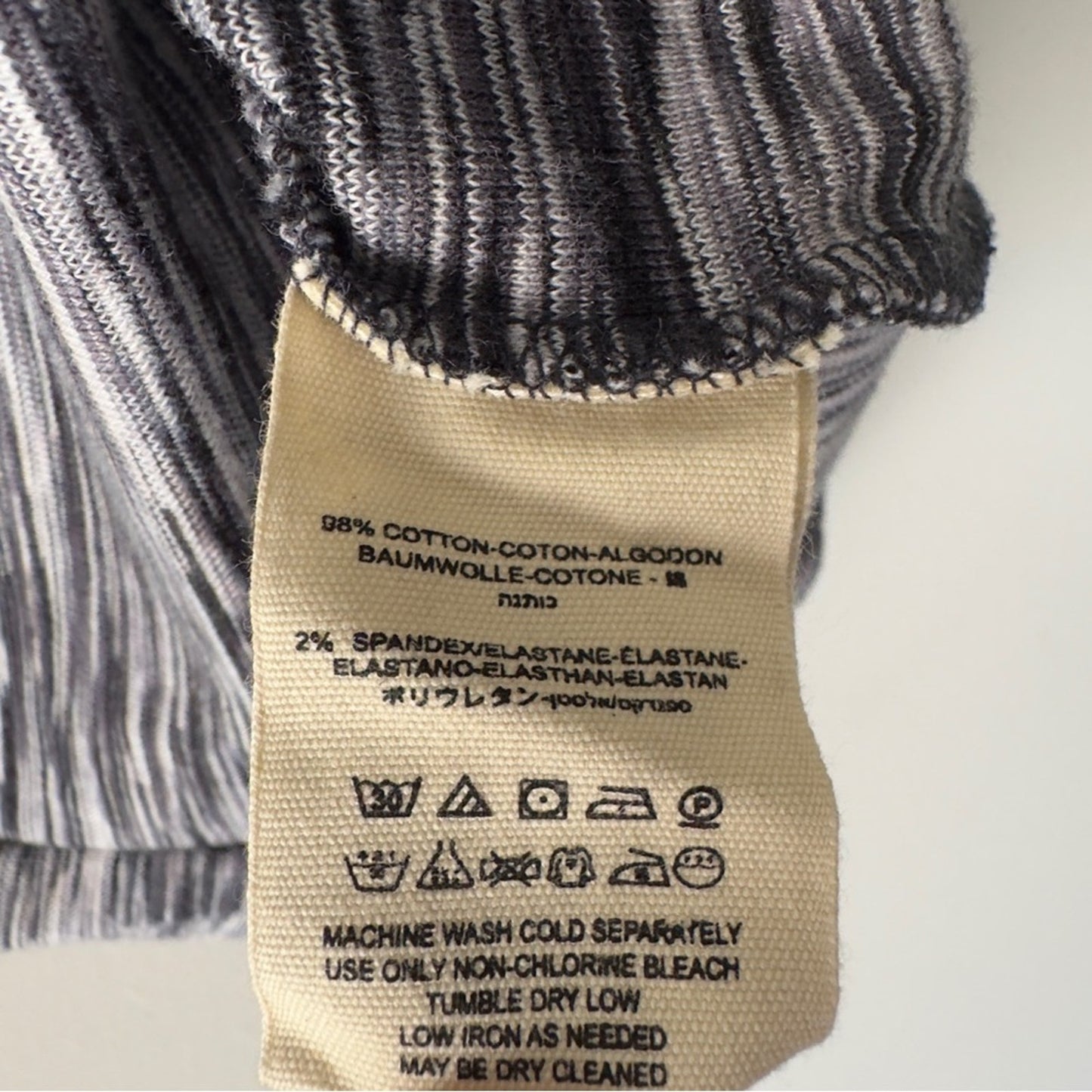 Free People Sunshine Turtleneck Top space dye Black and White 1/2 length sleeve