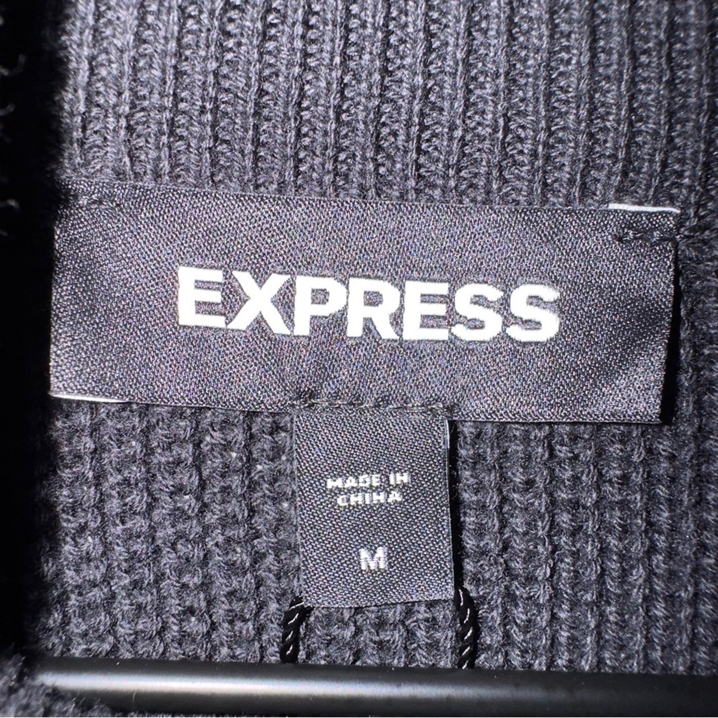 Express Black Half-Zip Turtleneck Sweater ribbed long sleeve classic fall winter