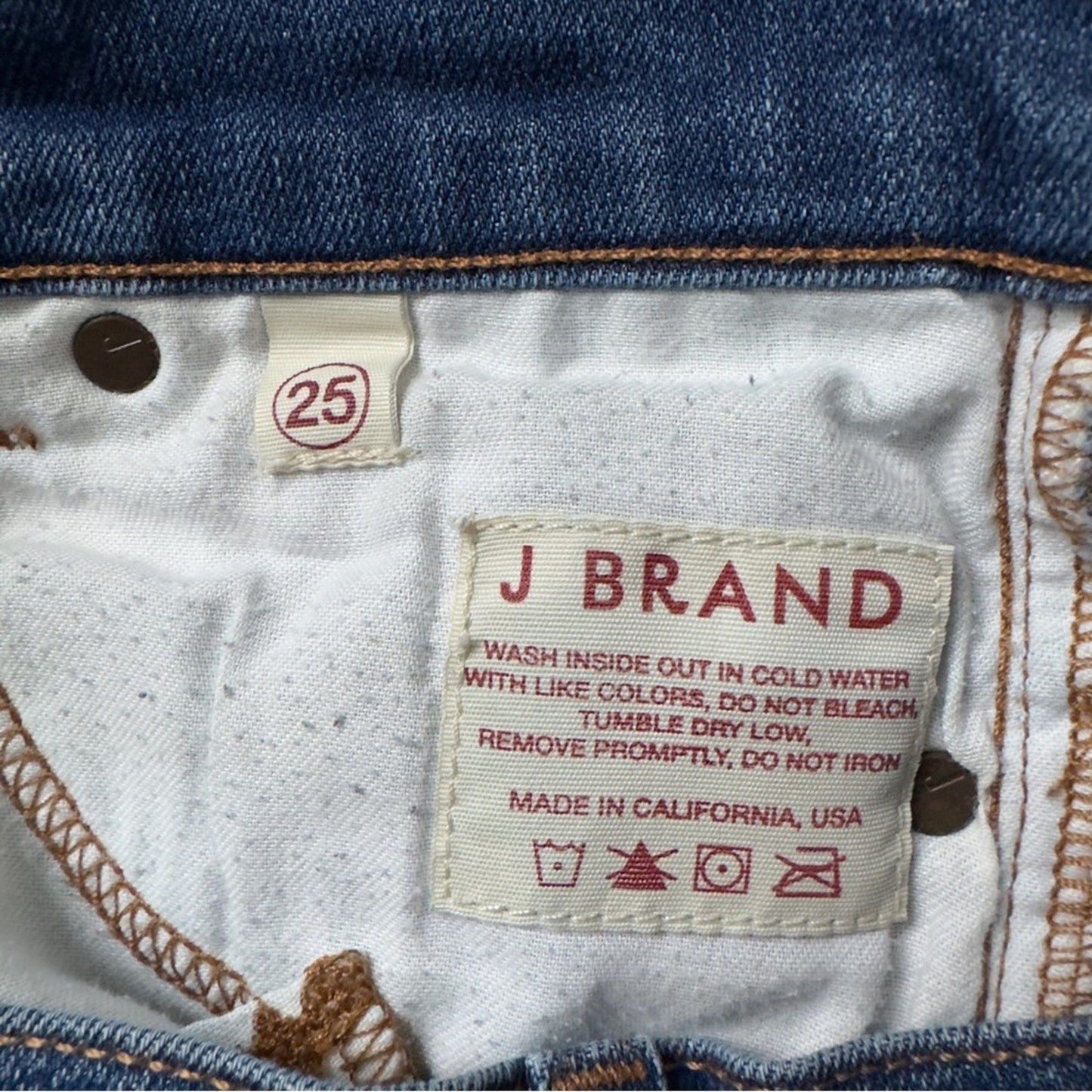 J Brand Pencil Leg Blue Jeans pockets zip button low rise distressed belt loops