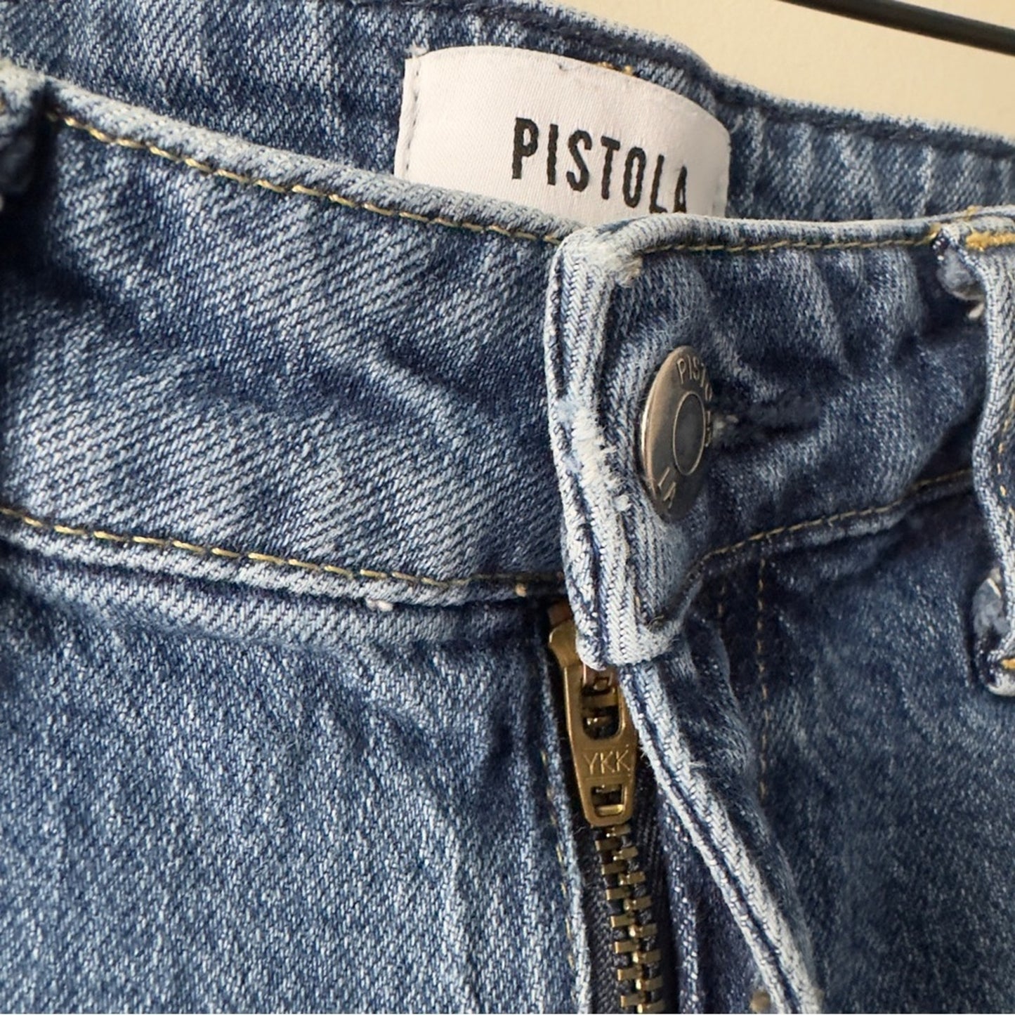 Pistola Light Medium Wash Blue Bootcut Jeans Zip Button Casual Denim Jean Pocket