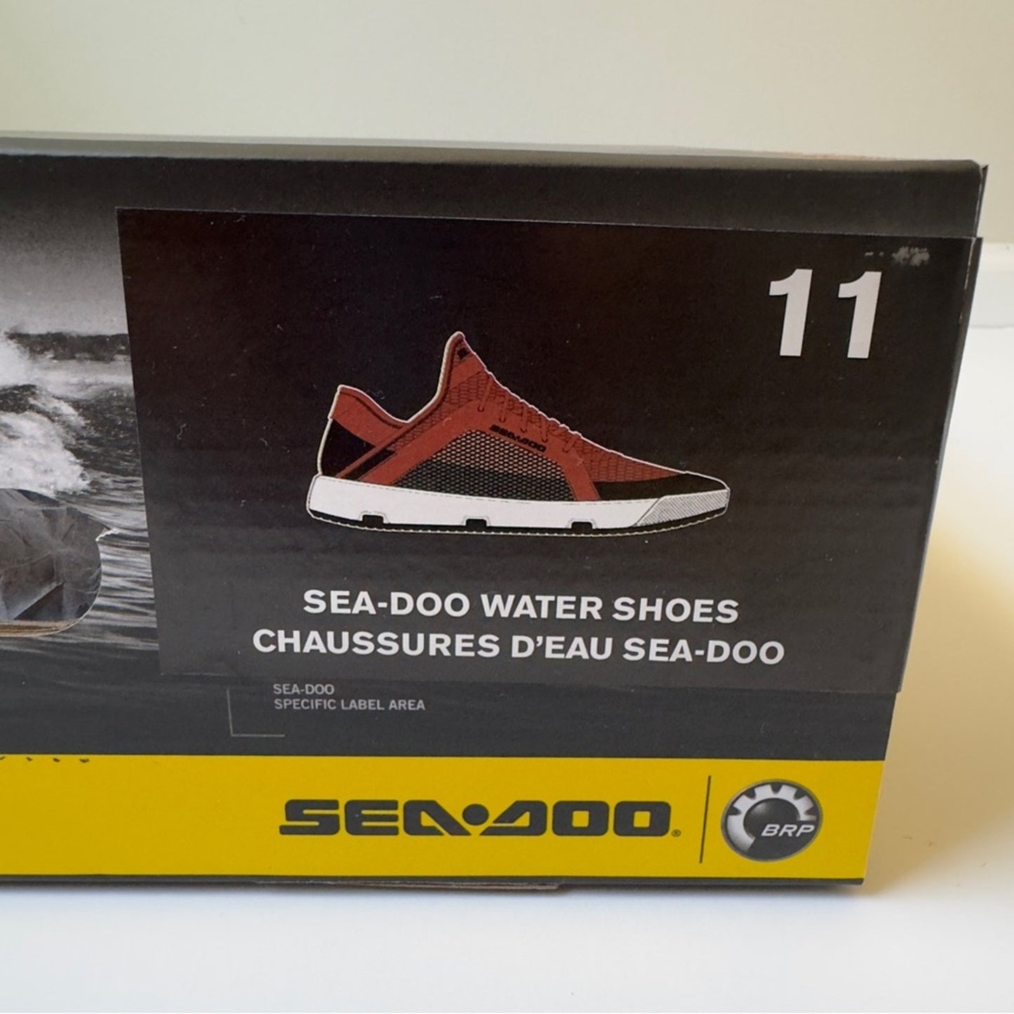 Sea-Doo Water Shoes in Red Black jet ski Sneakers water sports drain holes mesh