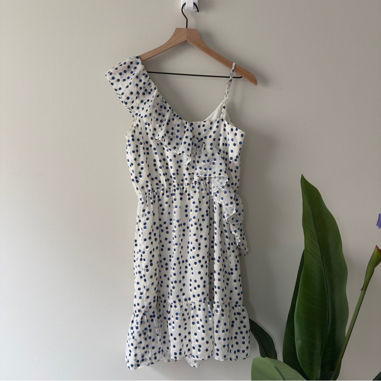 Lilly Pulitzer Madelina Dress Mini Sundress asymmetric polka dot lined A-Line S