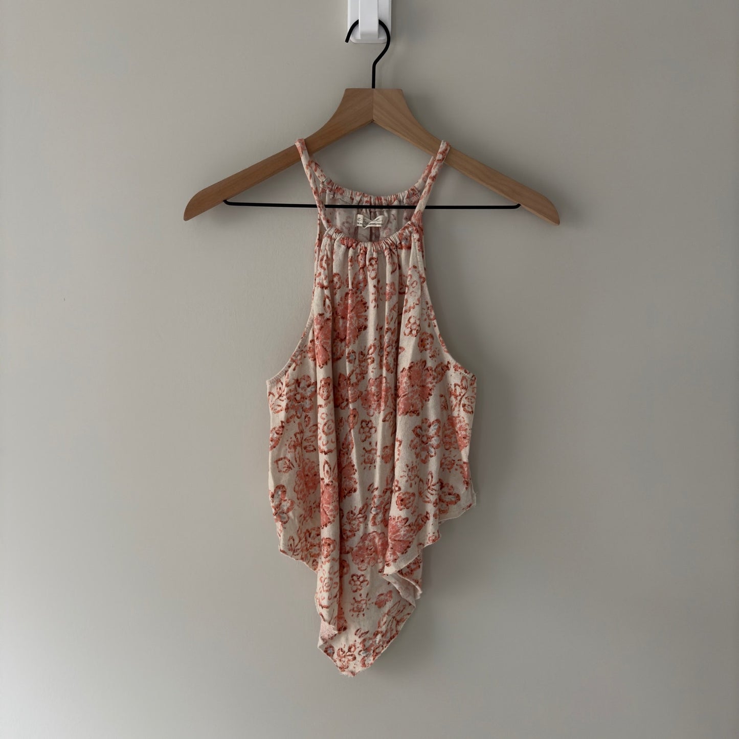 Free People We the Free Daisy Tank Tea Combo 100% Cotton Halter Floral Crop Side