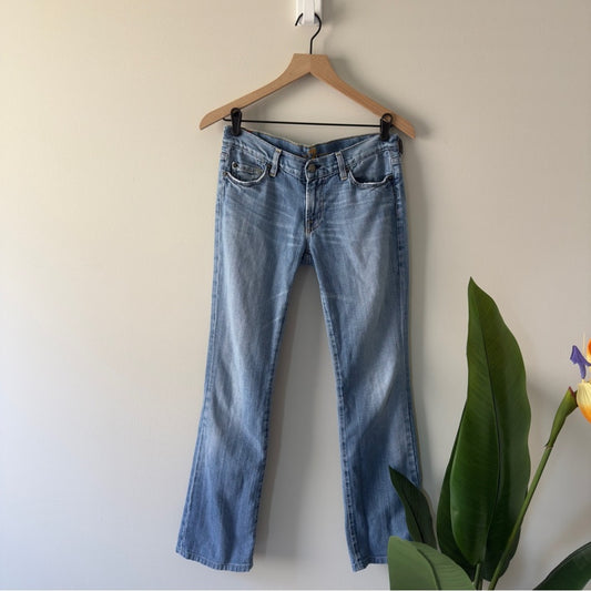 7 For All Mankind Y2K Bootcut 2000s Blue 100% Cotton Jeans Relaxed Fit Low Rise