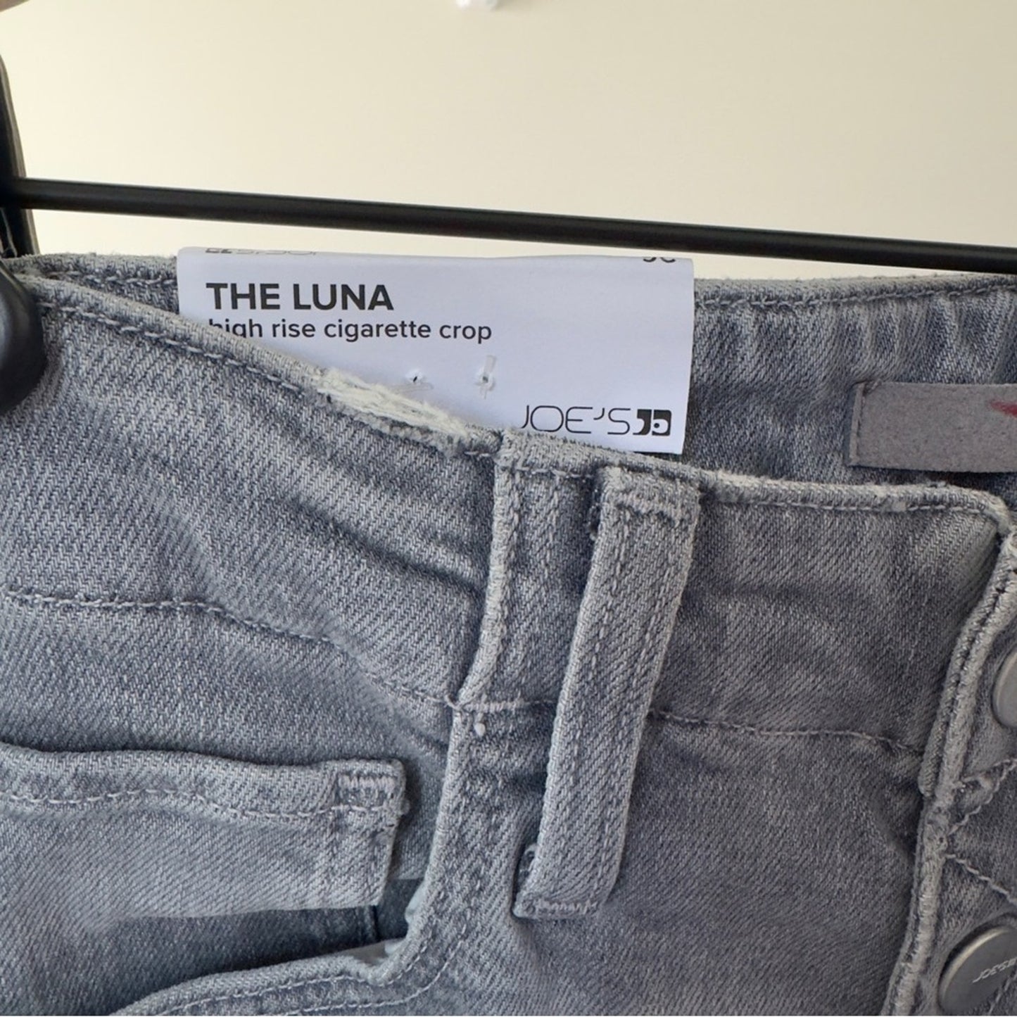 Joe’s The Luna High Rise Cigarette Crop Jeans Gray button fly skinny pockets NWT