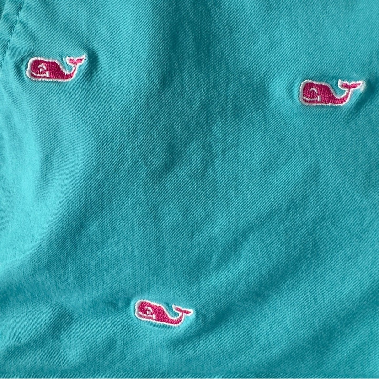 Vineyard Vines Embroidered Whale Shorts Double Button Zip Cotton Stretch pockets