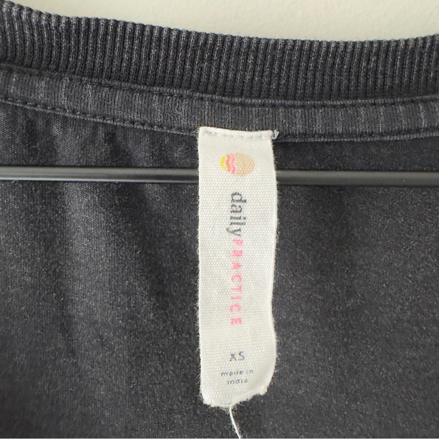 Daily Practice by Anthropologie Montauk V-Neck Dress Black Wrap Mini Cotton Tie