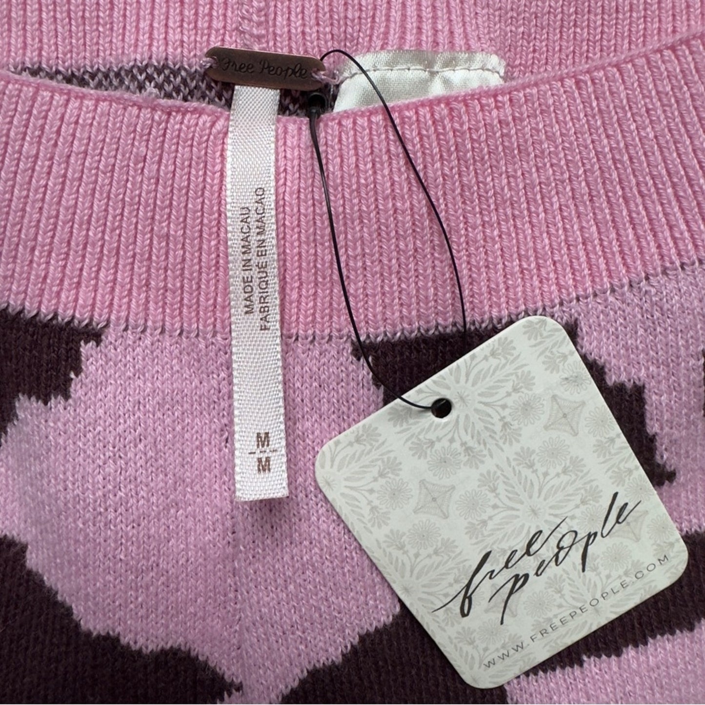 Free People Kaia Swit Shorts in Bright Lilac Combo Pink Floral Knit Micro Short