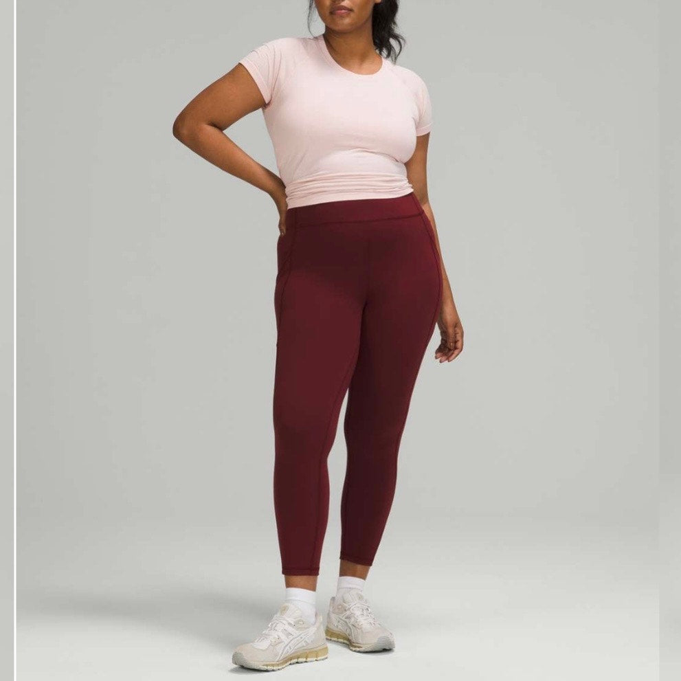 Lululemon Invigorate High-Rise Tight 25" in Red Merlot training Everlux leggings