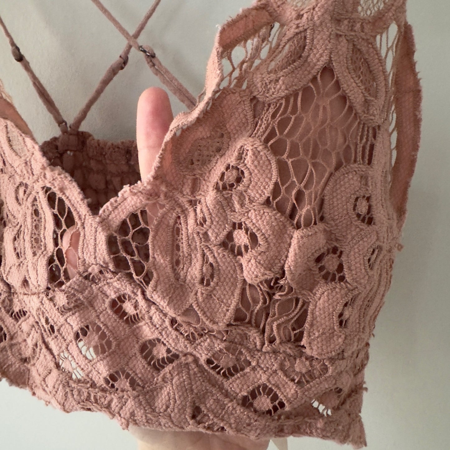 Free People FP One Adella Bralette Lace Strappy Adjustable Spaghettie Straps XS
