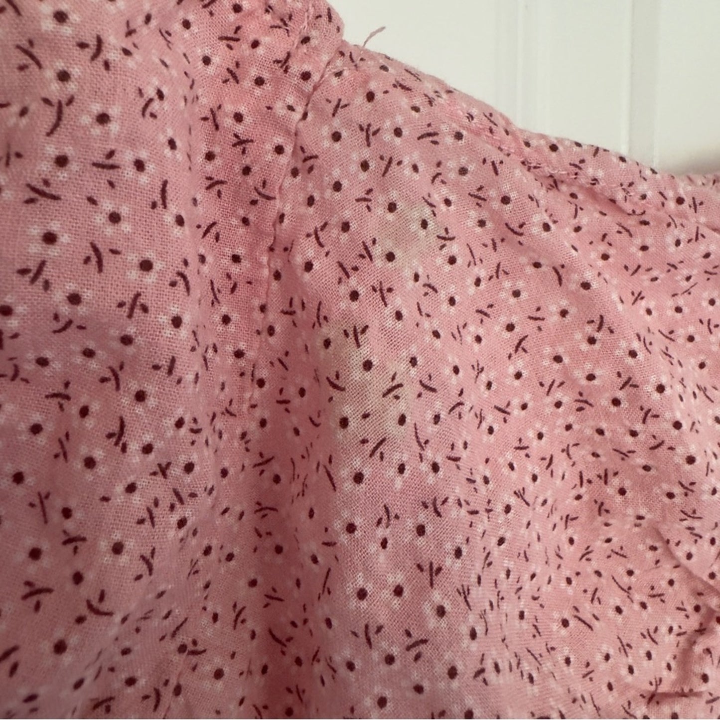 Princess Polly puff sleeve floral crop top button down front cotton blend smock