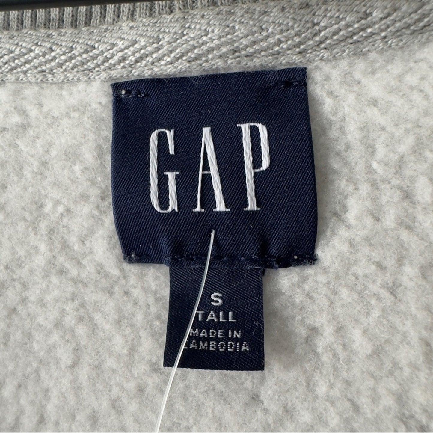 Gap Vintage Soft Oversized Cardigan Gray Sweater Navy Trim Button Down Cozy NWT