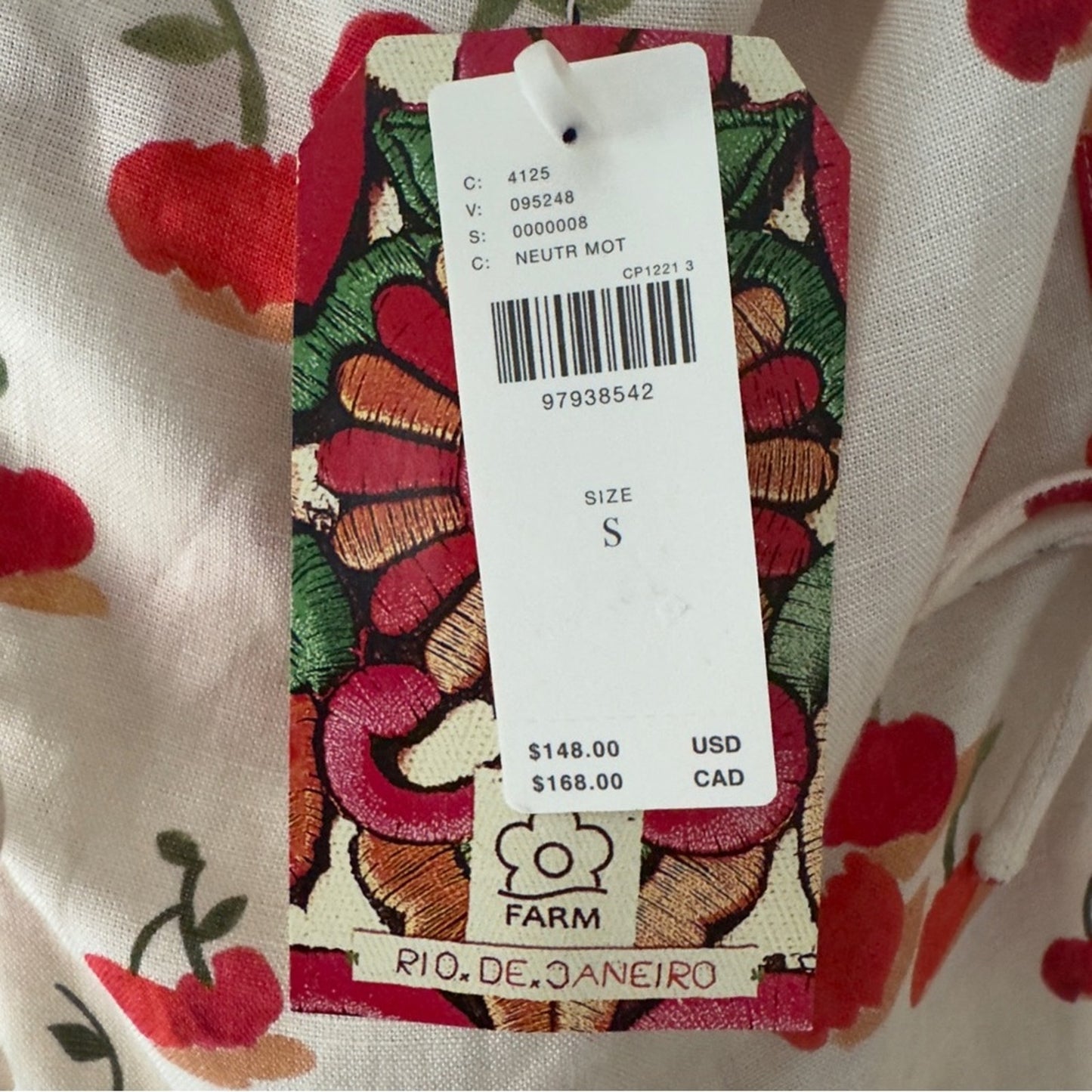 Farm Rio x Anthropologie Cherry Linen Blend Skort Bows Mini Skirt Shorts Zip Up