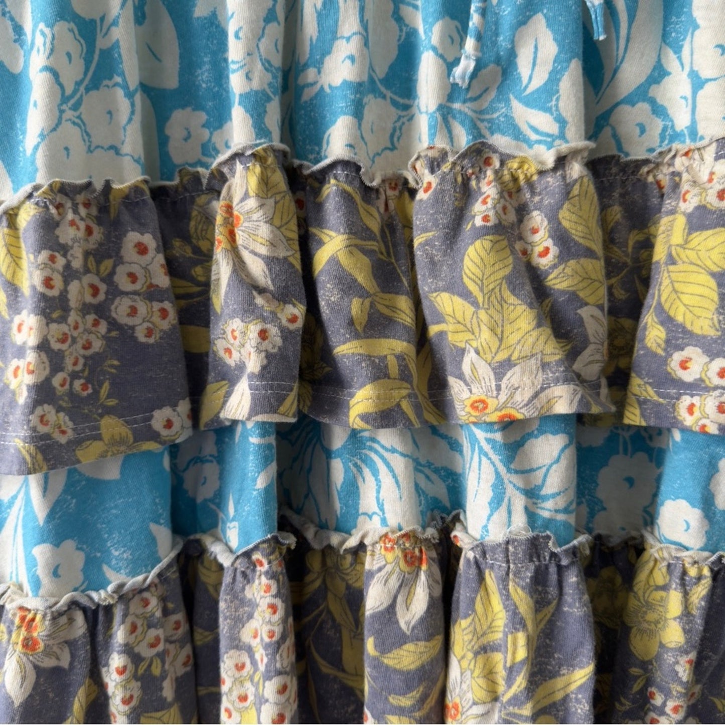 Daily Practice by Anthropologie Tiered Ruffle Mini Dress floral Flowy v-neck EUC