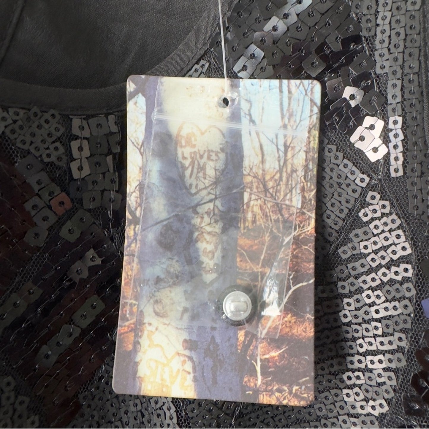 Anthropologie Pins and Needles Black Sequin Crop Tank Top sleeveless cropped NWT