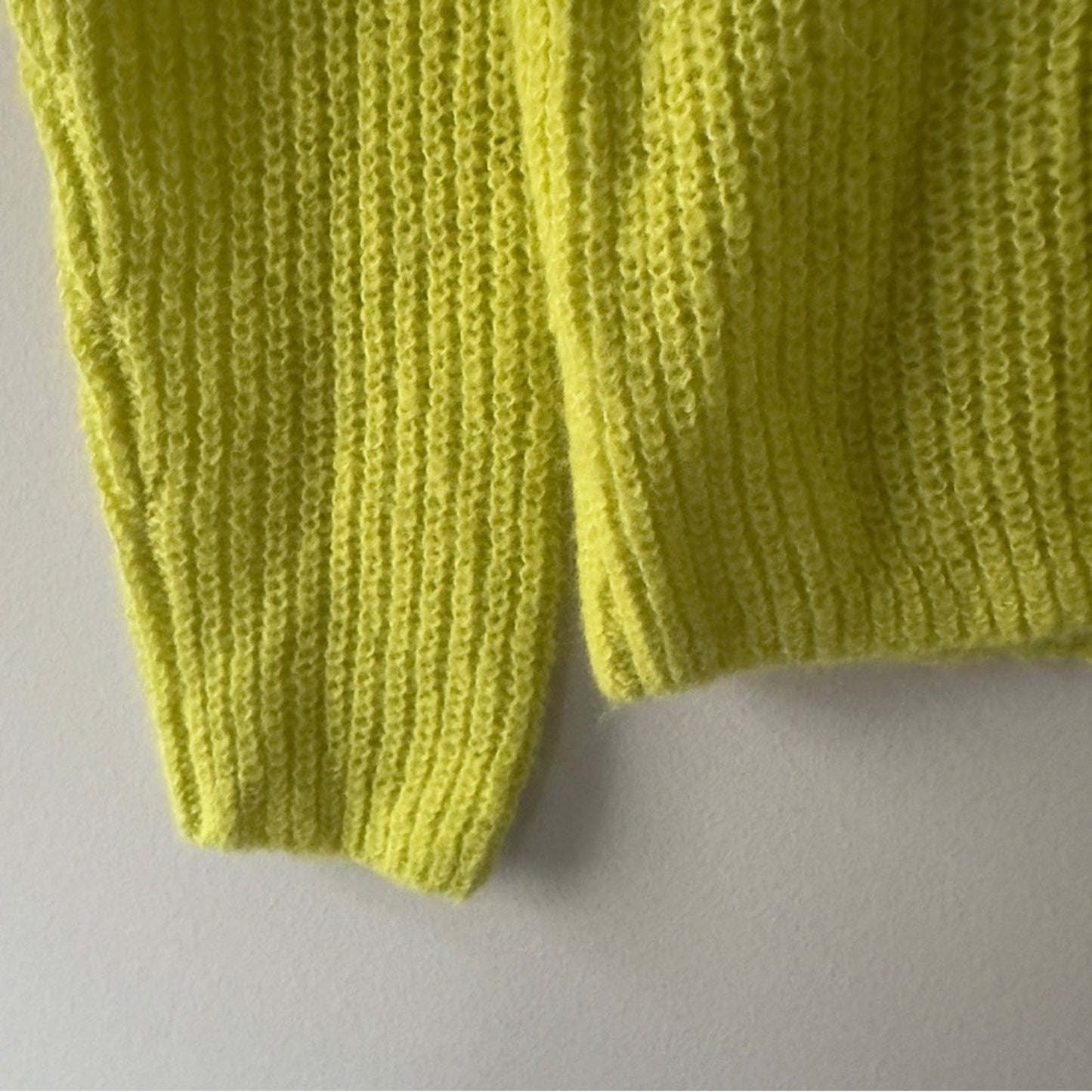 Madewell Alpaca Blend Neon Green Yellow Women's Sweater crew neck long sleeve S