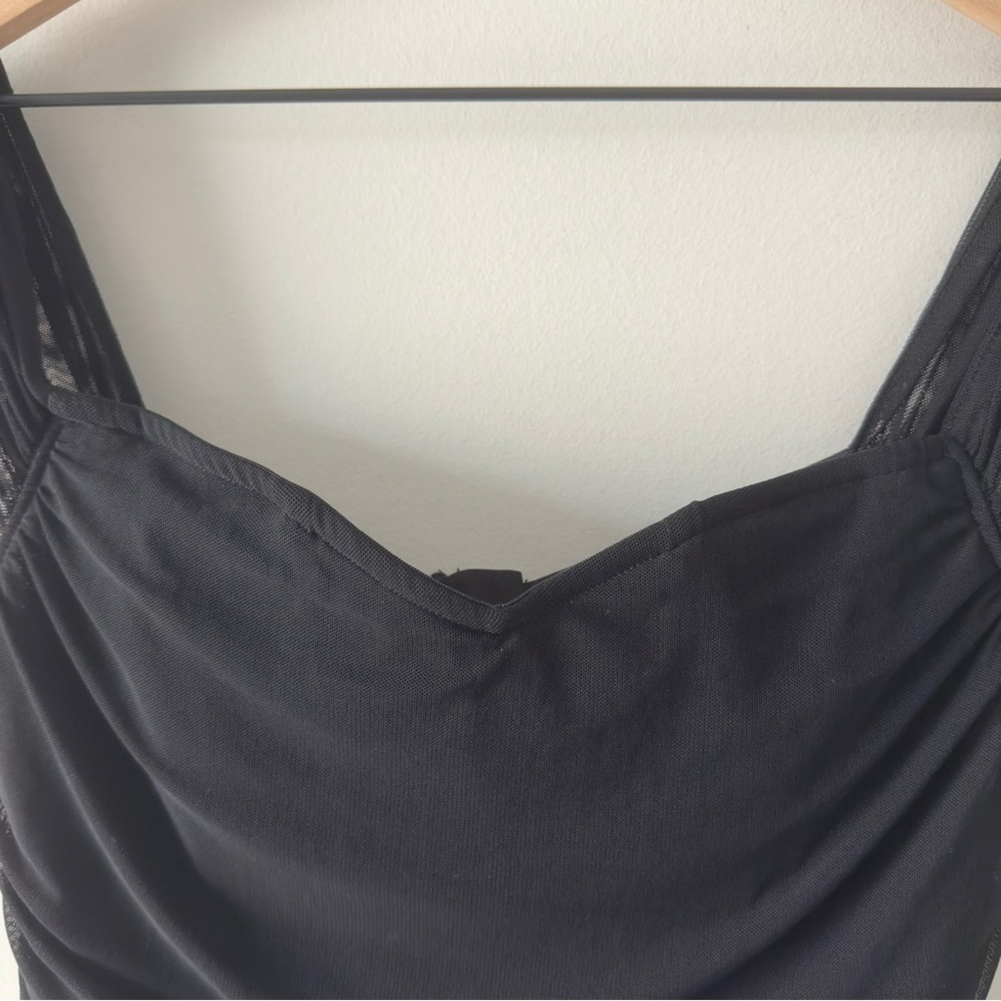 Shein Ruched Black Off-Shoulder Crop Top Corset Style Sleeveless Solid Zip Back