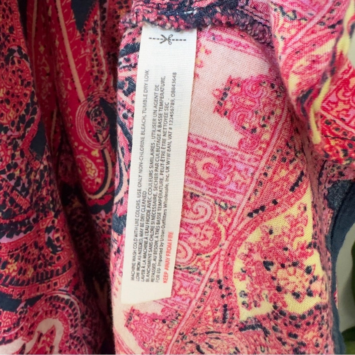 Free People Intimately Boho Paisley Pattern Spaghetti Strap Dress Button Up Lace