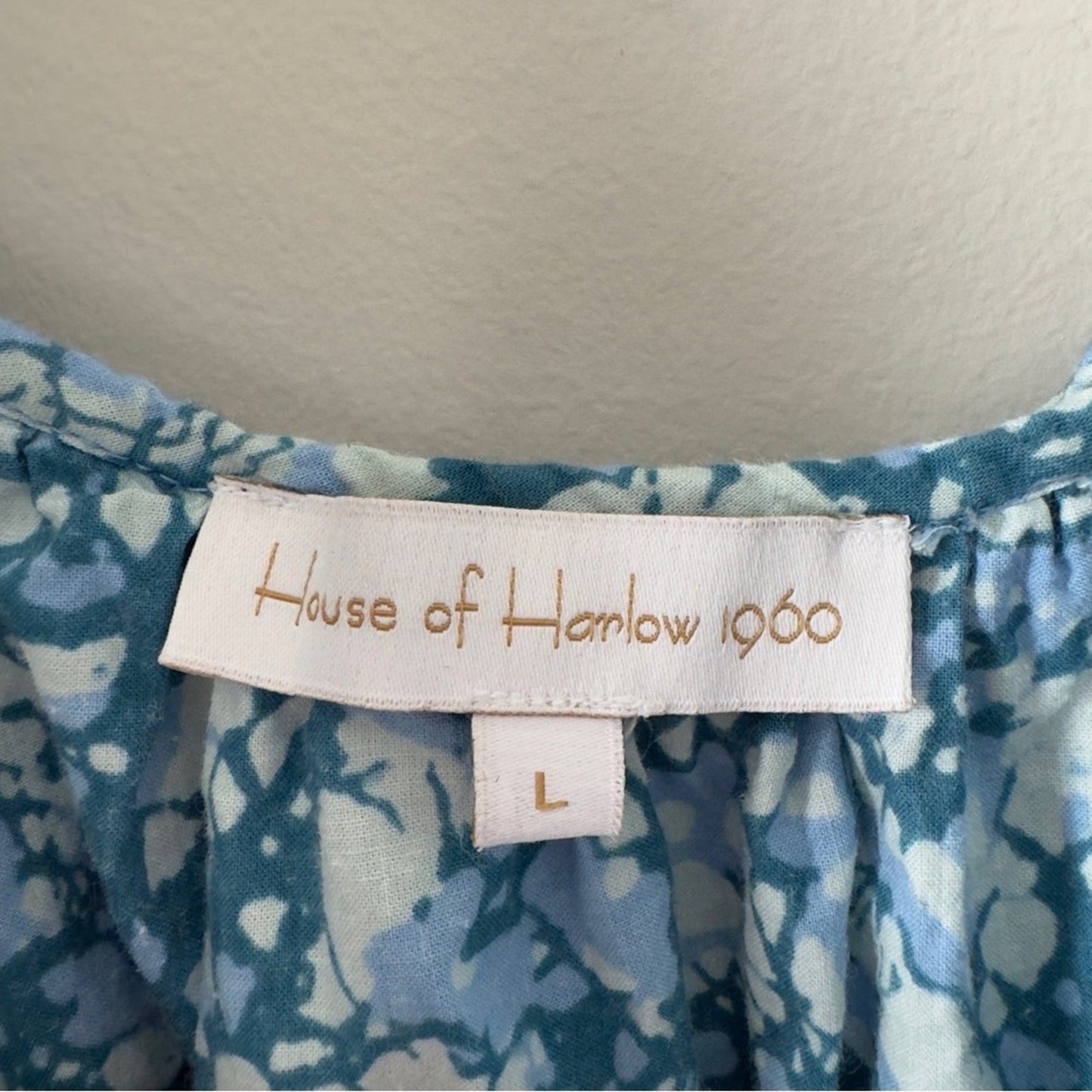 Revolve House of Harlow 1960 floral mini dress short bow balloon sleeve ruffle L