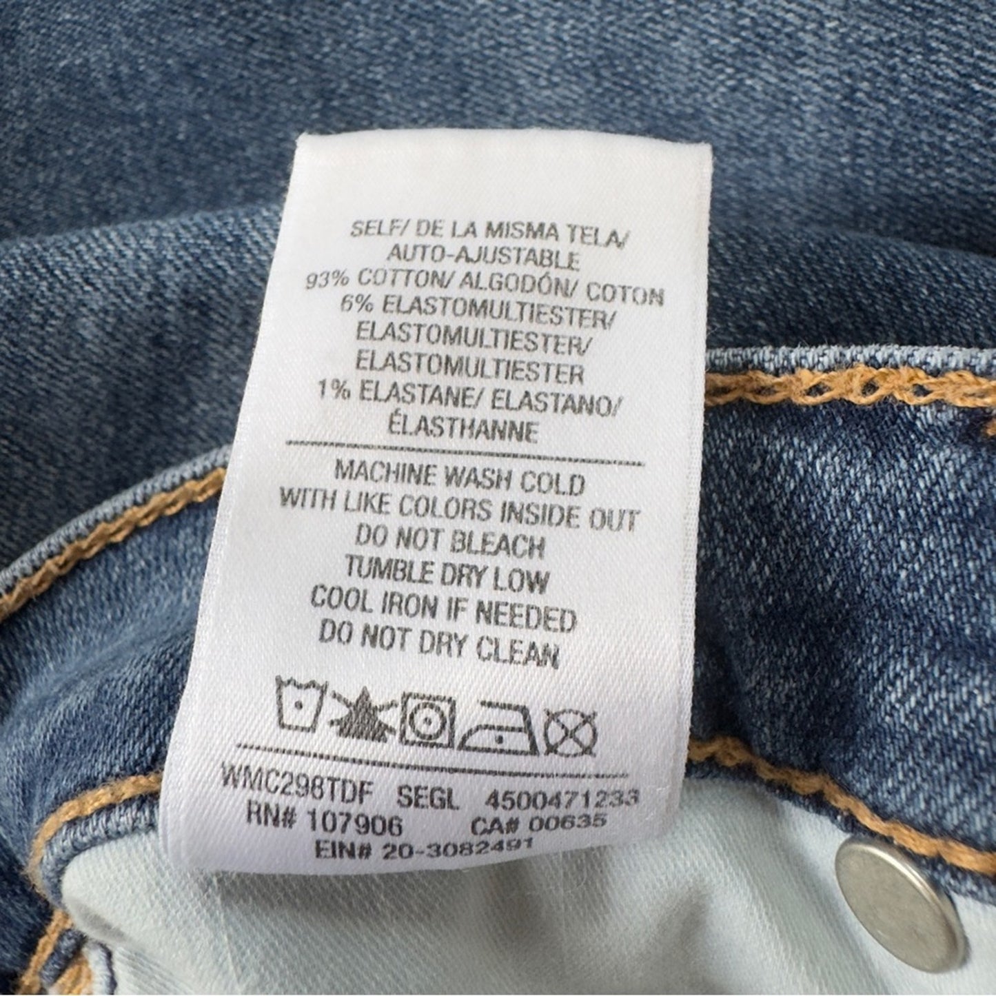 Hudson Nico Straight Jeans Blue Classic Denim distressed cotton blend stretch 27