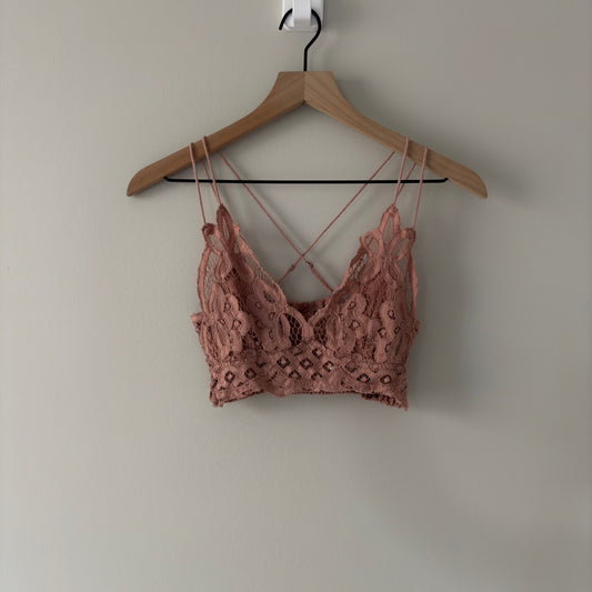 Free People FP One Adella Bralette Lace Strappy Adjustable Spaghettie Straps XS