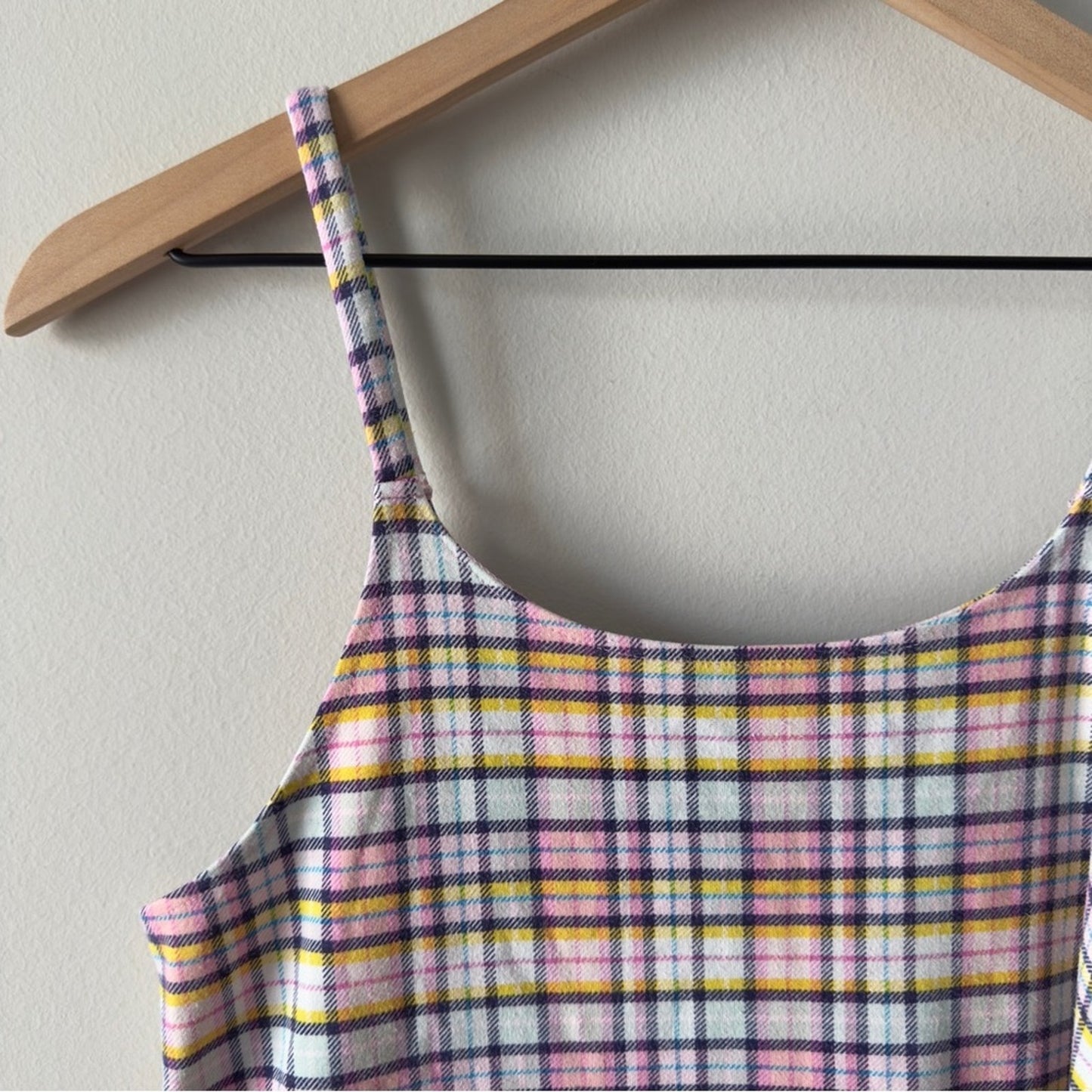 Justice Multicolor Plaid Slip Dress Spaghettie Strap Y2K Retro Colorful Pastel